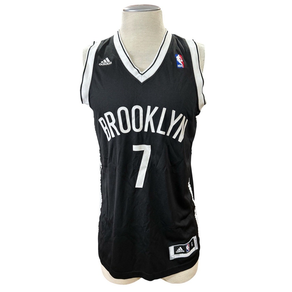 Adidas Mens Brooklyn Nets NBA Jersey Joe Johnson 7 Black White Small